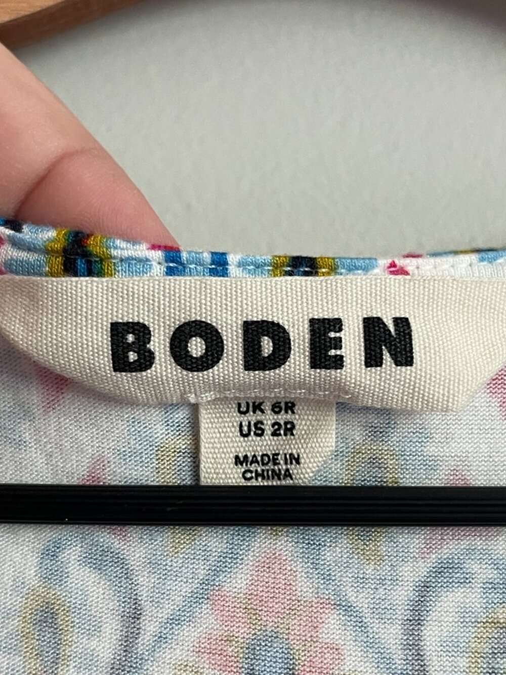 Boden Dress Size 2 Thea Tank Midi White Paisley Jersey Sleeveless Colorful Shift - Picture 3 of 11